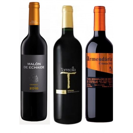 ESTUCHE DE 3 BOTELLAS CRIANZAS NAVARRA 15€ (L2)