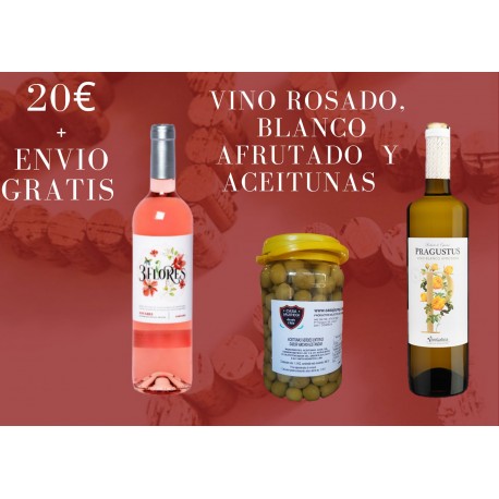 LOTE SAN VALENTIN ROSADO, BLANCO AFRUTADO Y ACEITUNAS 1KG 20€ + ENVIO GRATIS